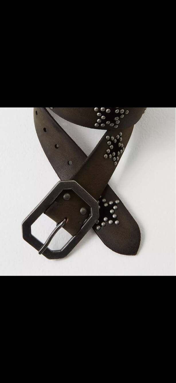 Free People Starcrossed Studded Belt Midnight Black size small 40 inches